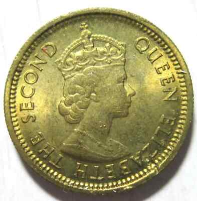 1965 HONG KONG - 5 Cents Coin - Nickel/Brass - Queen Elizabeth II