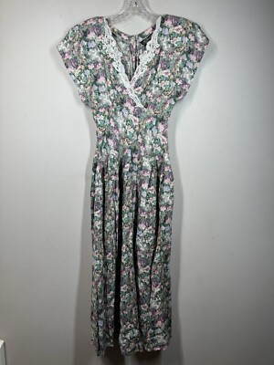 All That Jazz Floral Cottage Midi Dress Sz 5/6 Pockets Whimsy Fairy
