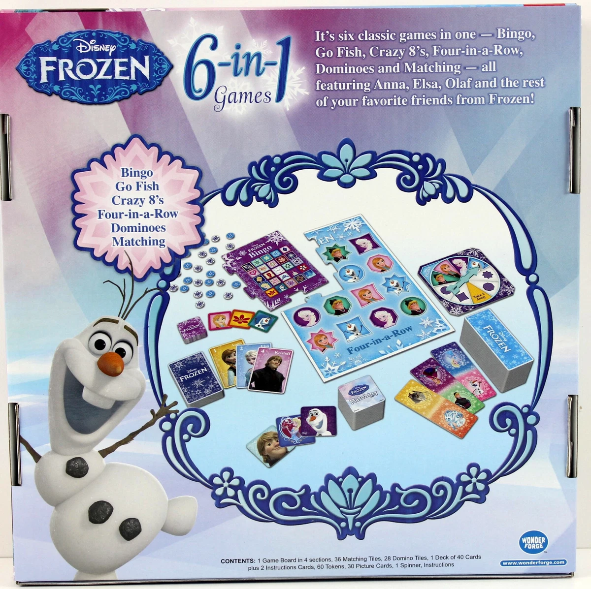 Frozen Girls 6 Game Pack With Bingo Go Fish Dominoes Crazy 8 s