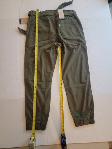 Levi's Olive Stretch Waist Band Size XS Green Pants With Tie - Picture 3 of 7