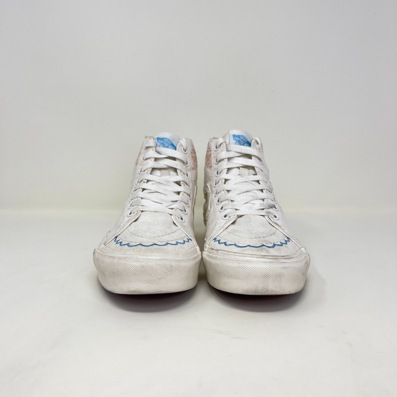 SAOLA Scarpe da skate Vans Off The Wall Sk8 Hi coniche bianche con ricamo donna taglia 9 5