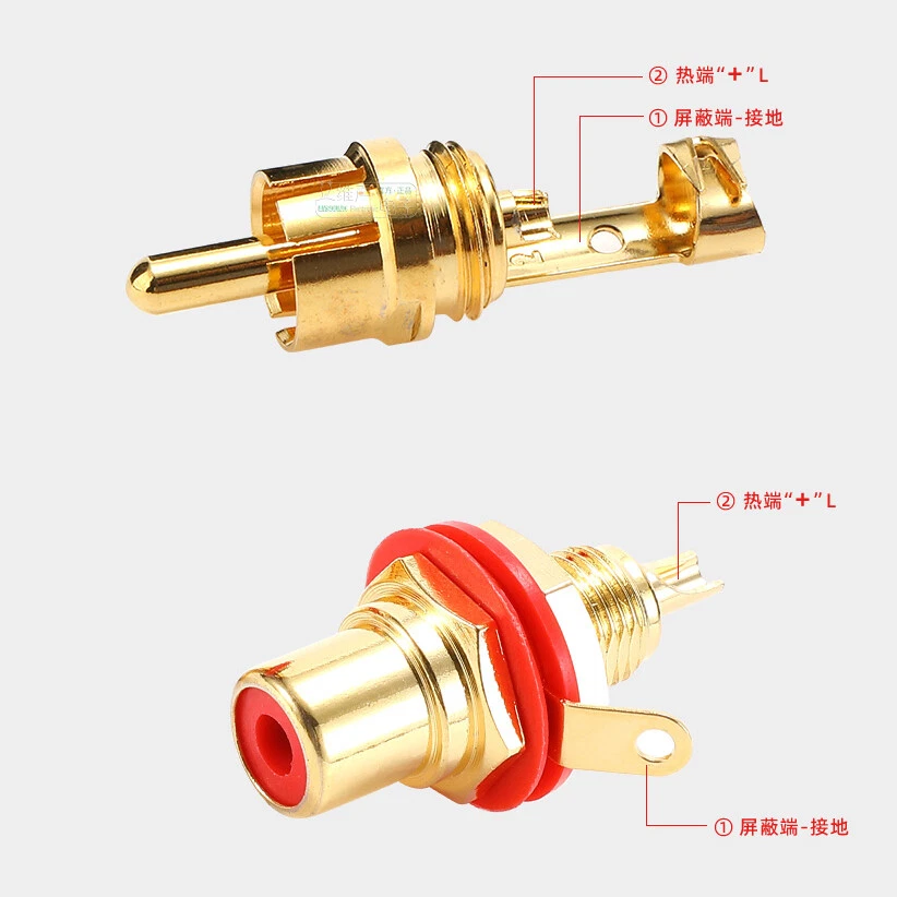 Phono RCA Connector Male Jack Plug Solderless Connector Adapter Terminal AV - Image 4 of 4