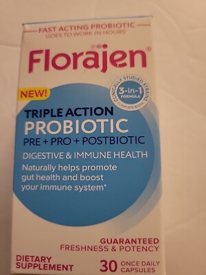 Florajen Triple Action Probiotic Press+ Pro+Postbiotic 30 Dietary Supplement Cap
