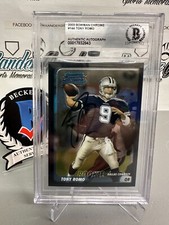 TONY ROMO 2003 BOWMAN CHROME SIGNED ROOKIE RC FOOTBALL ON CARD AUTO BECKETT BGS
