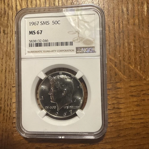 1967 SMS Kennedy Half Dollar 50C NGC MS 67
