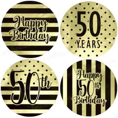50 Muffinaufleger Party Deko Geschenk Cupcake Geburtstag gold essbar Tortenbild
