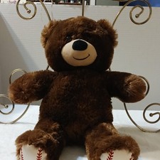 Build-A-Bear Workshop Brown Plush Teddy Bear Baseball Feet Surface Washable