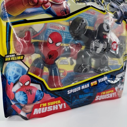 Heroes of Goo Jit Zu Marvel Spider-Man vs Venom Stretch Action Figures - SEALED - Picture 2 of 11