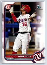 2022 Bowman Elijah Green (RC) 1st Bowman Base Washington Nationals 