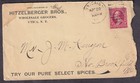 1894 cover Hitzelberger Bros grocers spices Utica NY to North Brookfield NY — photo 1