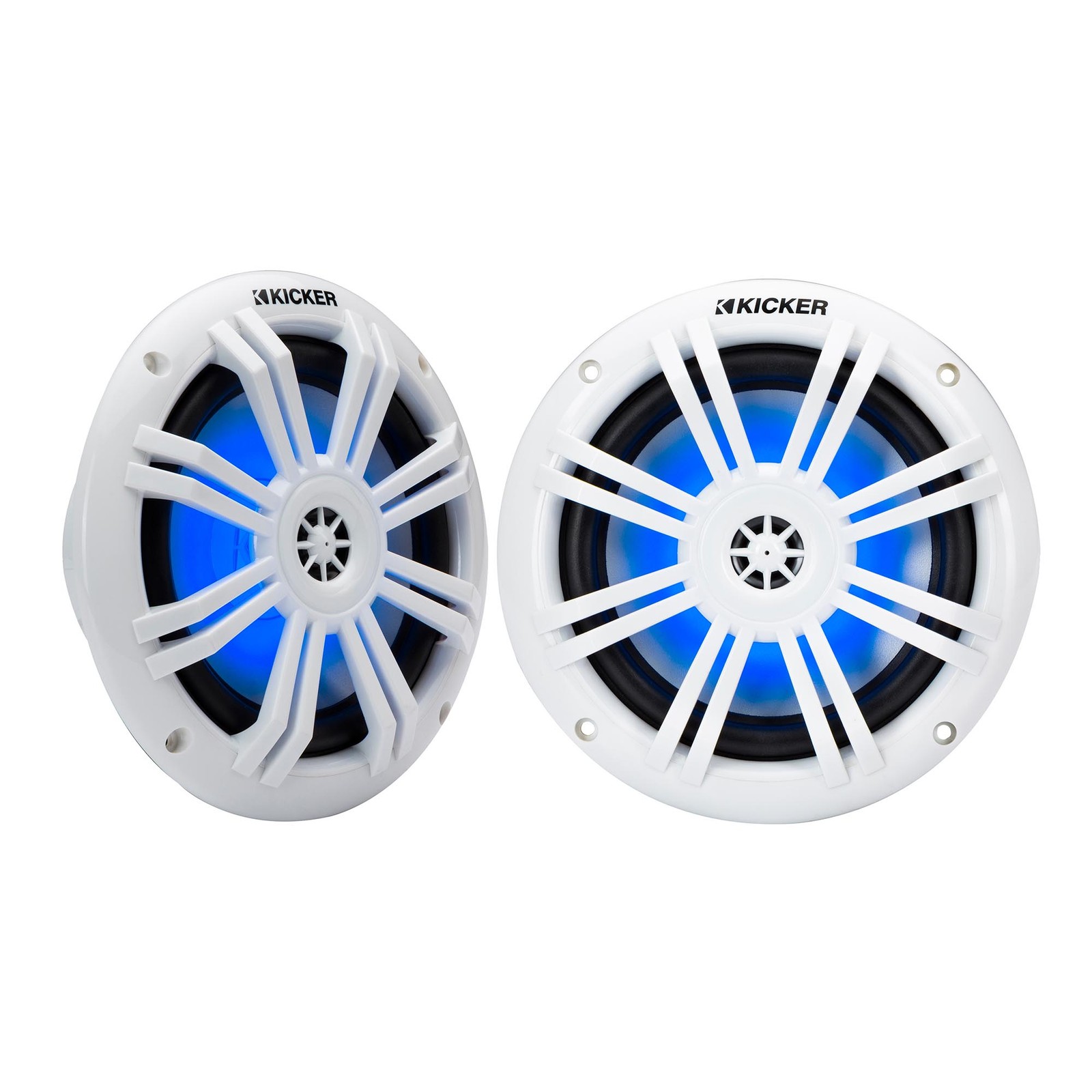 Kicker 51KM604WL KM 6.5" 4&Omega; LED Marine Coaxial Speakers - P