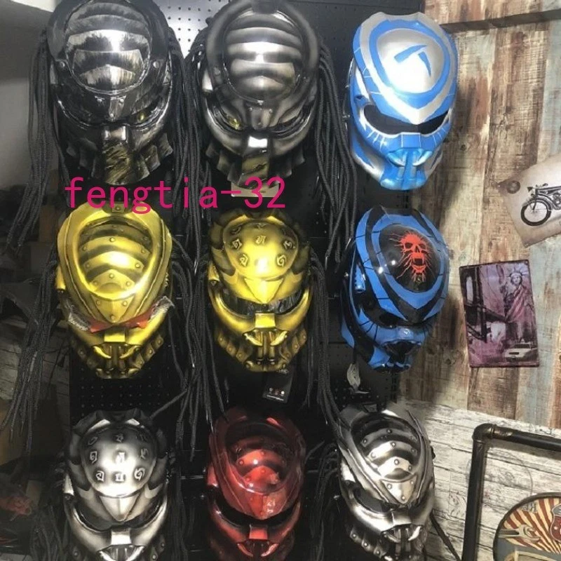 NEW Alien Predator Fangs Wasp Motorcycle Full Face Laser Light Helmet Mask Gifts - Image 3 of 4