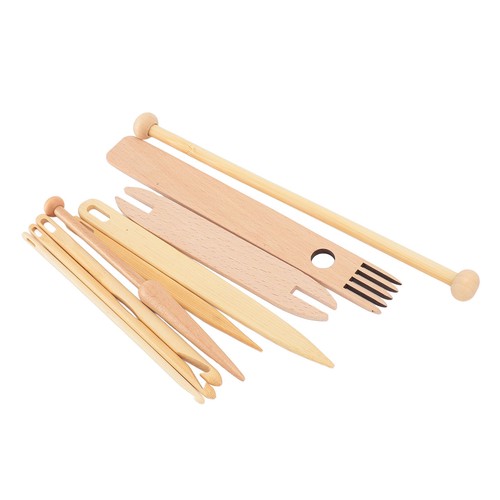 Strumenti per tessitura legno uso flessibile 9 pezzi set bastoncini telaio manuale per fare sciarpa - Foto 21 di 24