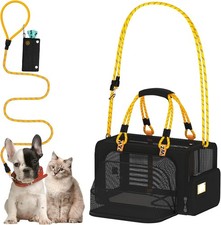 PAWZIDEA Expandable Pet Carrier 18.0"L x 11.0"W x 11.0"H, Black Warrior