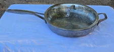 Large Calphalon 12" Stainless Steel Wide Frying Pan w/Glass Lid #RLT1392