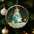 Beach-Inspired Glass Ornament - Unique Christmas Tree with Sea Glass and Shells