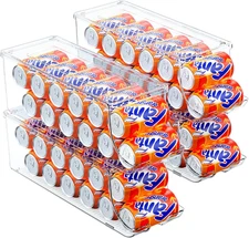 4 Pack Soda Can Organizer for Refrigerator, Stackable Canned Food Pop Cans Conta