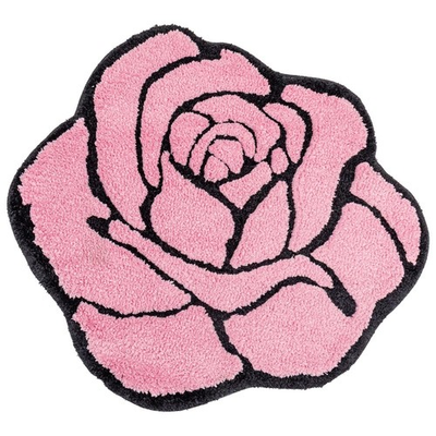 #ad #ad Pink Rose Flower Shaped Bath Mat Non Slip Absorbent Fluffy Shower Rug Decor $29.10