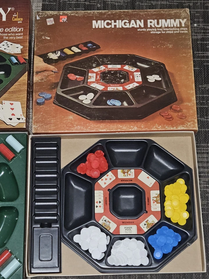 VINTAGE 1976 Turntable Tripoley Elite Edition By Cadaco & 1974 Michigan Rummy - Image 3 of 4