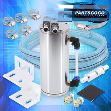 Universal Chrome Round Cylinder Turbo Oil Catch Can Tank Engine Upgrade 350ml