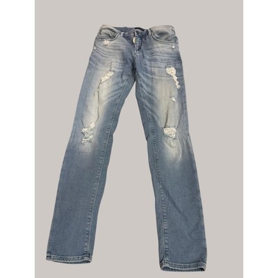 Antony Morato Don Giovanni Jeans Men 30 Light Blue Distressed Super Skinny Flex