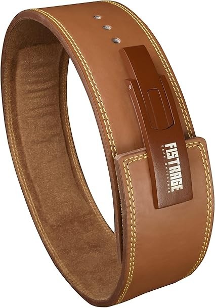 Weight Lifting Belt by FISTRAGE ,Thick 4" Leather Gym Belt Training Lever Buckle