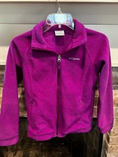Columbia Kids Size M Pink Full Zip Fleece Jacket PreOwned 