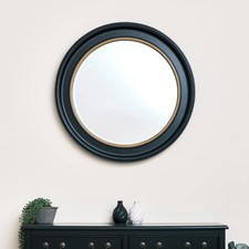 Large Round Black & Gold Wall Mirror 80cm x 80cm vintage antigue wall decor