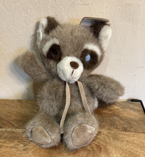 Russ Soft 'N Suede Plush Macaroon The Raccoon Vintage 80s different color eyes