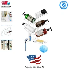 Clear Acrylic Bathroom Organizer with 6 Compartments - No Drilling Required