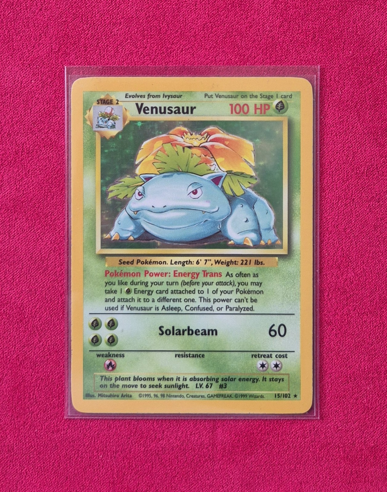 Venusaur Holo - NM - Base Set - 1999 - Vintage #15/102 Pokémon