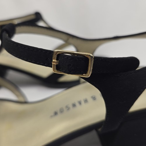 Hillard & Hanson Black Strappy Block Heel Ankle Strap Square Toe Size 7.5 - Picture 7 of 12