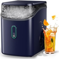 Nugget Ice Maker Countertop, Pebble Ice Maker with Crushed Ice, One-Click Ope...