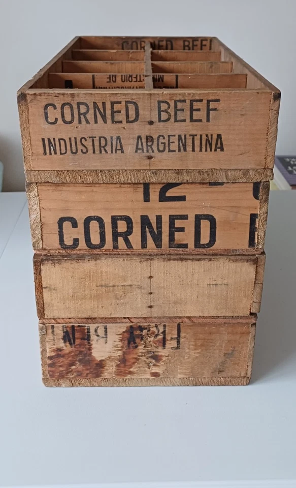 Four mid 20th century toolbox drawers. Made from Fray Bentos and Oxo boxes - Image 3 of 4