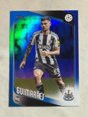2025-26 Topps UEFA UCC Blue Foil Bruno Guimaraes /150 #117 Newcastle United