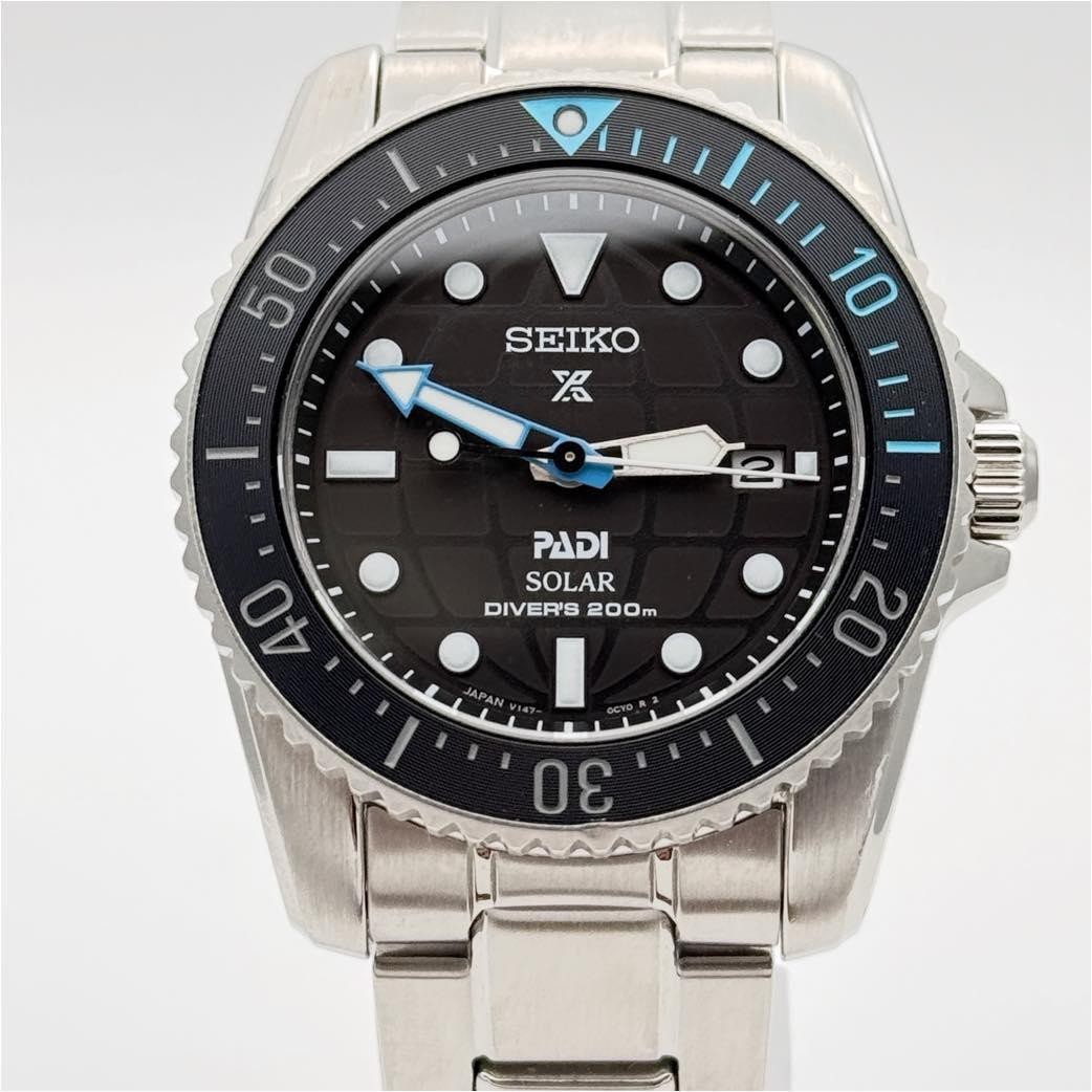 SEIKO PROSPEX セイコー プロスペック V147-0CS0 200m Seiko Prospex Diver Solar Powered V147 0CS0 PADI Watch Mens Wrist
