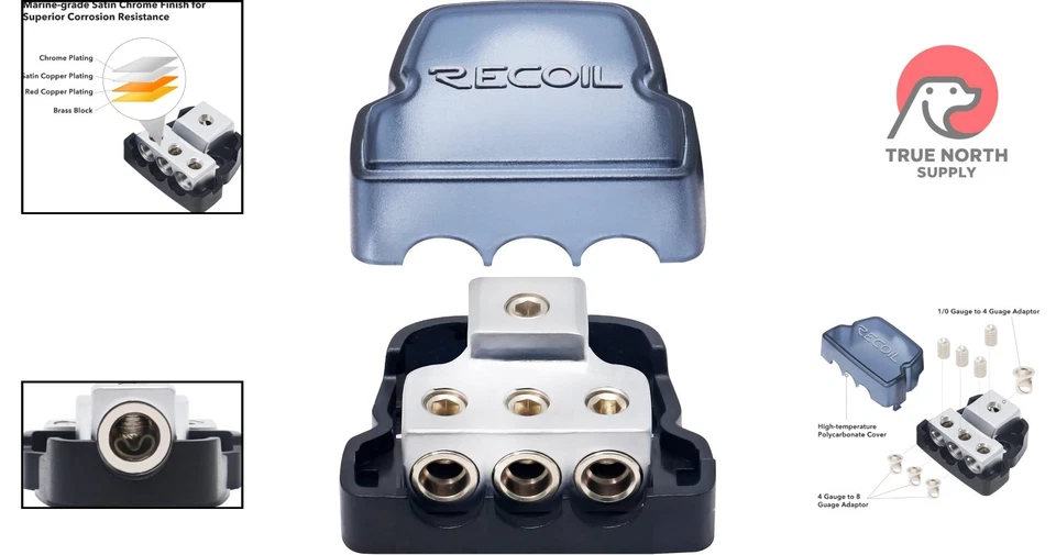 Durable 3 Way Power Distribution Block with Brass Build – Ideal for Amplifiers - Image 2 of 4