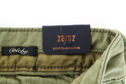 Scotch&Soda Goleby Hombres Pantalones W28/L32 Verde Algodón Elástico Holgado - Imagen 5 de 10