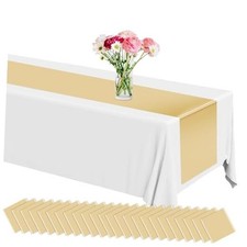 Pack Plastic Table Runner 14 X 108 inch Gold Champagne 12 Champagne Gold Party