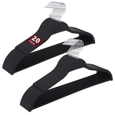 Durable Non-slip Rubber Coated Hangers 20 Pack Space Saving Design Durable Non-slip Rubber Coated Hangers 20 Pack Space Saving Design