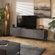 Large TV Stand Television Cabinet Unit with Storage Matte Grey 200cm