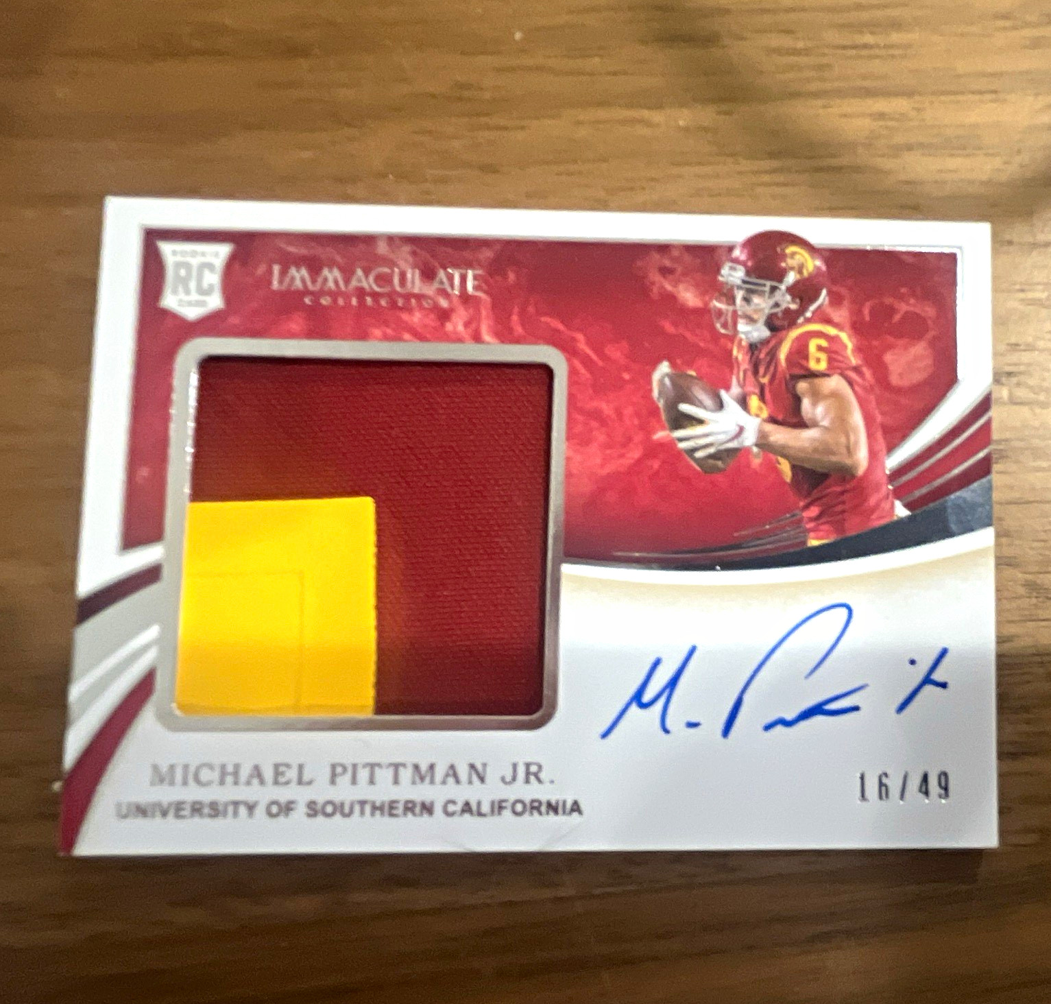 Panini Immaculate Michael Pittman Jr. Rookie Patch Auto Hard Signed /49 view 2