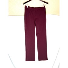 Quince size M pants burgundy ponte knit ultra stretch straight comfort office 