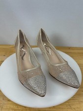 Nina Sammie-YM Heels Womens 6.5 Gold Rhinestone Pointed Toe Pumps