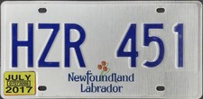 Newfoundland Labrador License Plate - Exp. 2017