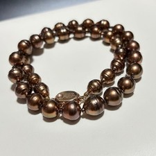 N71 Chocolate Pearl South Sea Black Pearl 8.5-10.5mm Baroque Necklace
