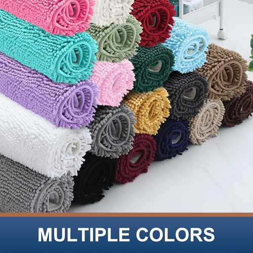Luxury Chenille Bathroom Rugs 24x16, Extra Soft and Absorbent Shaggy Bath Mat... - Picture 9 of 9