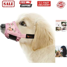 Dog Muzzle,Soft Nylon Muzzle Anti Biting Barking Chewing,Air Mesh Breathable ...