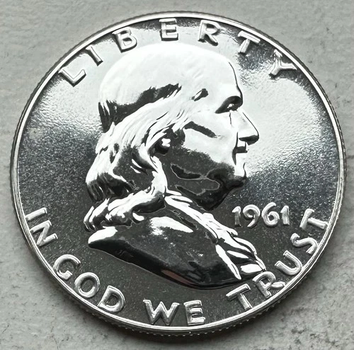 1961 Proof Franklin Half Dollar 90% Silver-INV#8835