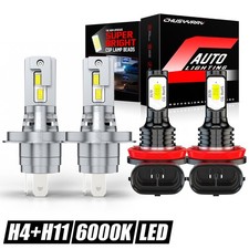 For Mitsubishi Mirage 14-19 4x 6000k Led Headlight High-low Beam Fog Light Bulbs